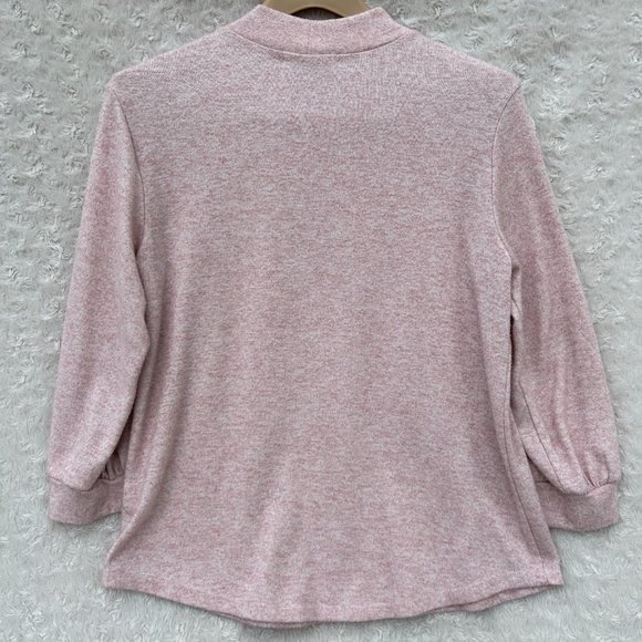 ADRIENNE VITTADINI Women's Blush Pink Lace Blouse Size M - Picture 4 of 4